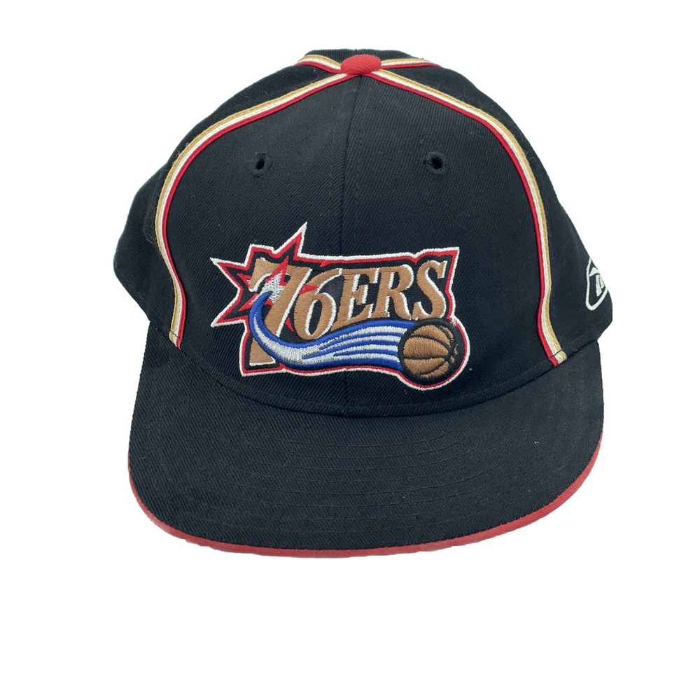 Philadelphia 76ers Vintage Reebox Hardwood Classics Mens Sz 7 1/4 Fitted Cap Hat